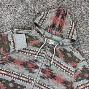 Faherty Brand Mens XL Southwestern Aztec Baja Jacquard Full Zip Hoodie Grey
